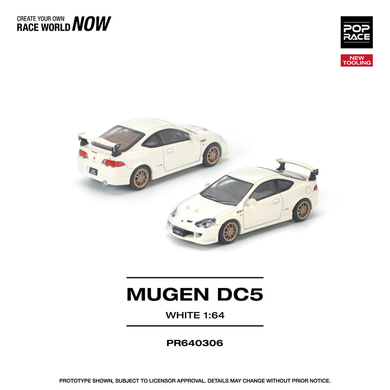 Load image into Gallery viewer, Pop Race - Honda Mugen DC5 (White) 1/64 Scale Diecast Model Car (PR640306)
