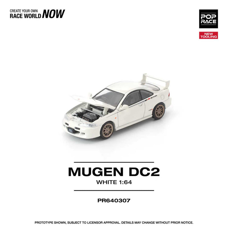 Load image into Gallery viewer, Pop Race - Mugen DC2 (White) 1/64 Scale Diecast Model Car (PR640307)
