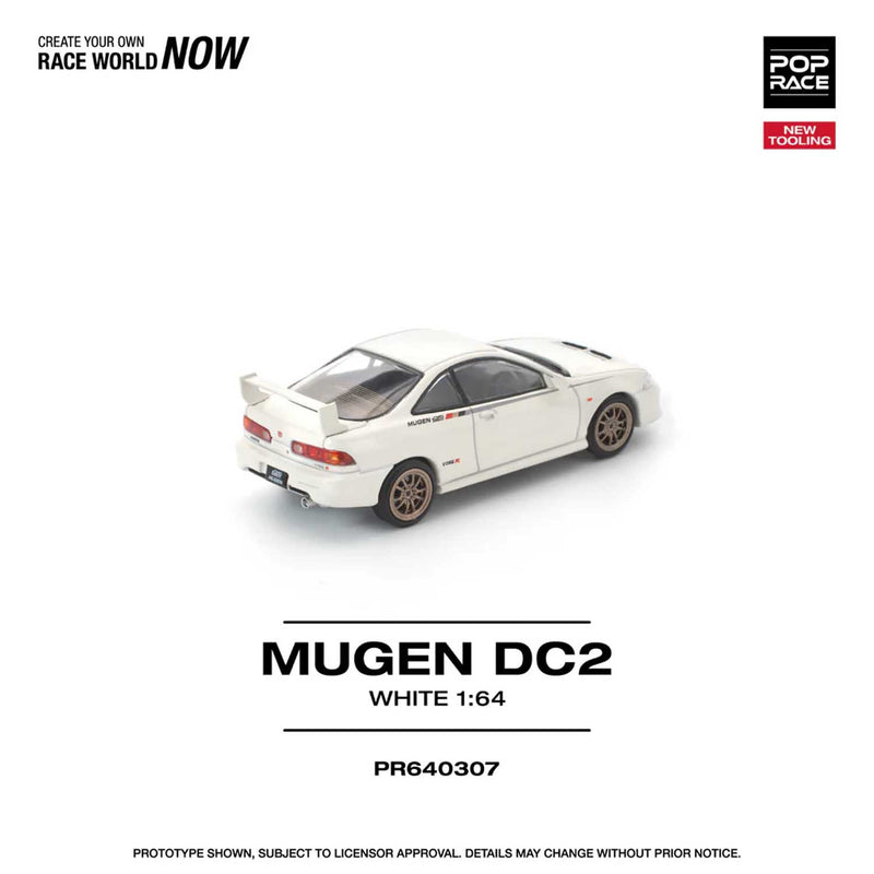 Load image into Gallery viewer, Pop Race - Mugen DC2 (White) 1/64 Scale Diecast Model Car (PR640307)
