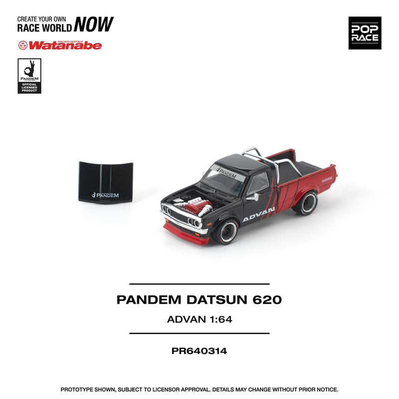 Load image into Gallery viewer, Pop Race - Pandem Datsun 620 (Advan) 1/64 Scale Diecast Model Car (PR640314)
