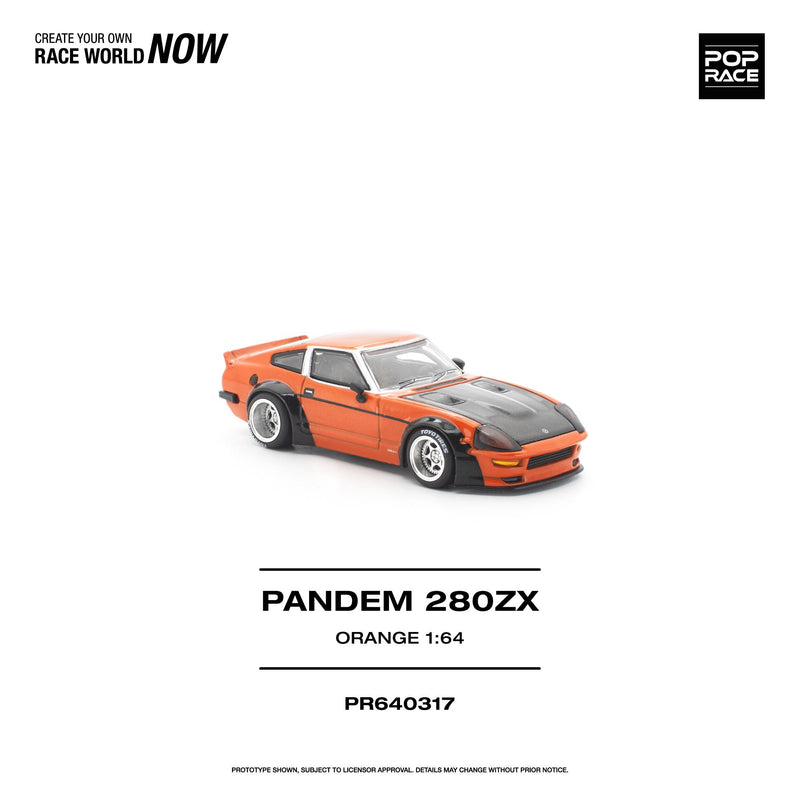 Pop Race - Pandem 280ZX (Orange) 1/64 Scale Diecast Model Car