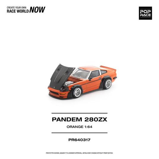 Pop Race - Pandem 280ZX (Orange) 1/64 Scale Diecast Model Car