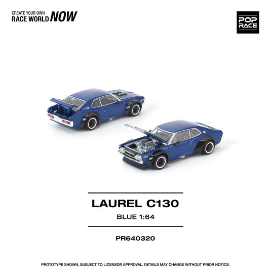 Pop Race - Laurel C130 (Blue) 1/64 Scale Diecast Model Car (PR640320)