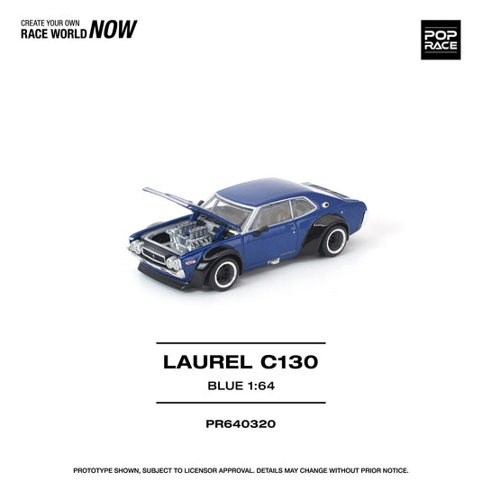 Pop Race - Laurel C130 (Blue) 1/64 Scale Diecast Model Car (PR640320)