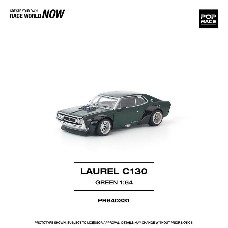 Load image into Gallery viewer, Pop Race - Laurel C130 (Green) 1/64 Scale Diecast Model Car

