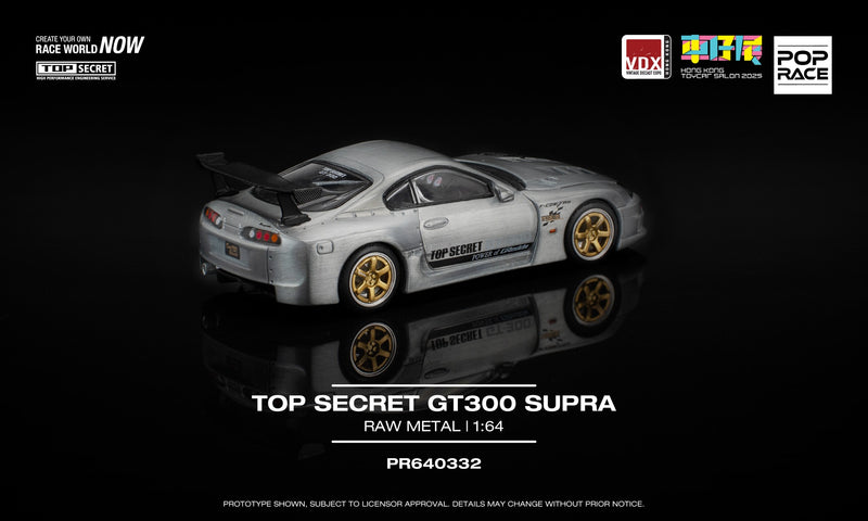 Load image into Gallery viewer, Pop Race - Top Secret GT300 Supra (Raw Metal) 1/64 Scale Diecast Model Car
