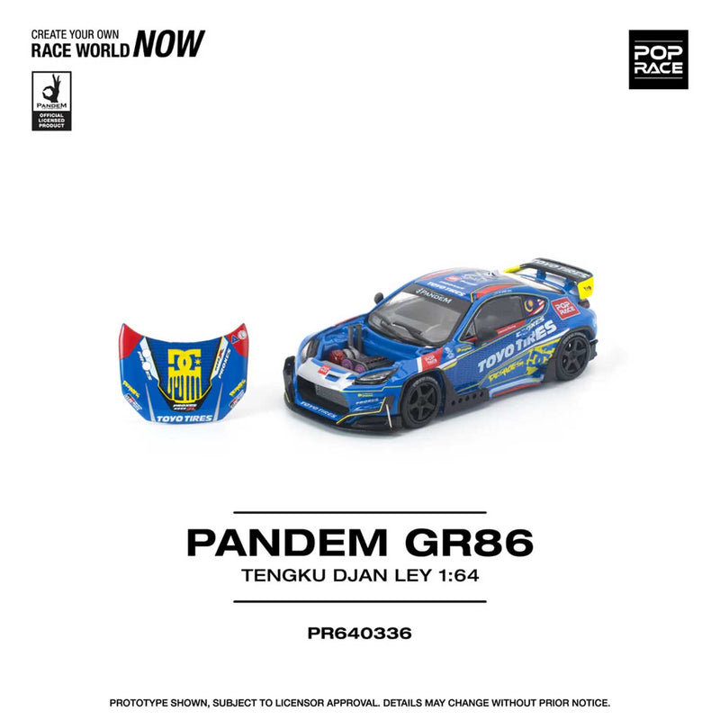 Load image into Gallery viewer, Pop Race - Pandem GR 86 (Tengku Djan Ley) 1/64 Scale Diecast Model Car (PR640336)
