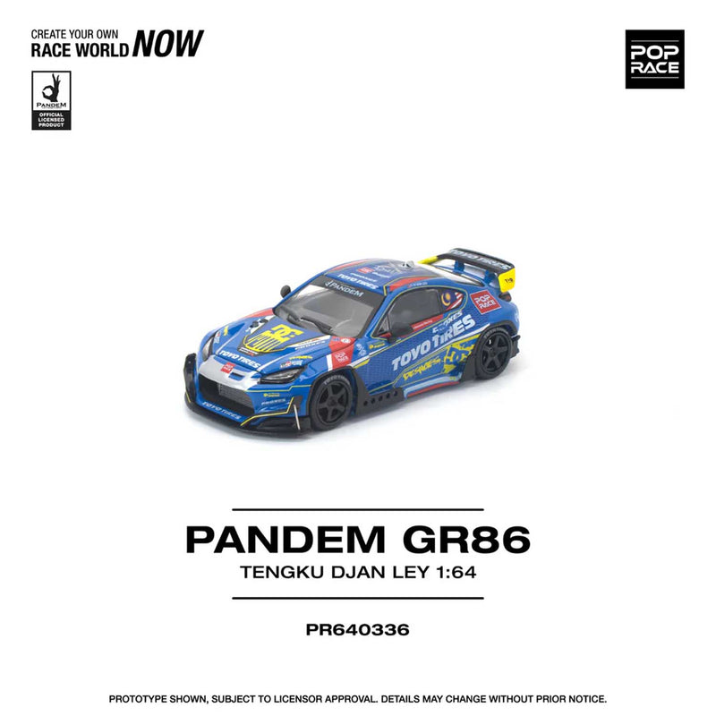 Load image into Gallery viewer, Pop Race - Pandem GR 86 (Tengku Djan Ley) 1/64 Scale Diecast Model Car (PR640336)
