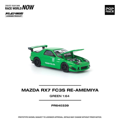 Pop Race - Mazda RX7 (FC3S) Re-Amemiya (Green) 1/64 Scale Diecast Model Car