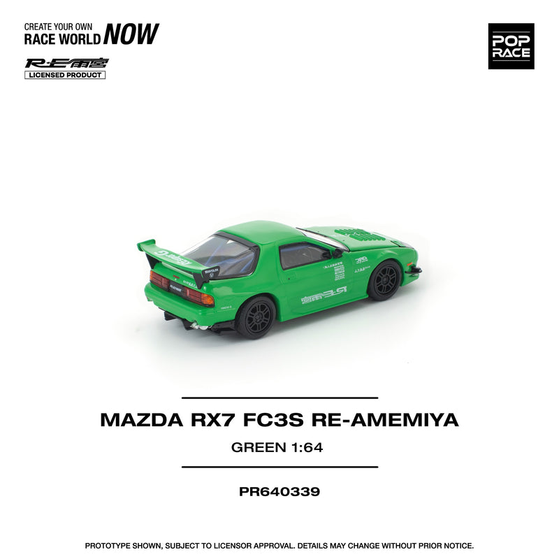 Load image into Gallery viewer, Pop Race - Mazda RX7 (FC3S) Re-Amemiya (Green) 1/64 Scale Diecast Model Car
