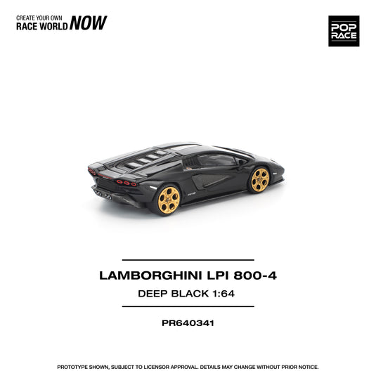 Pop Race - Lamborghini Countach LPI 800-4 (Deep Black) 1/64 Scale Diecast Model Car