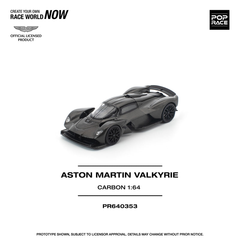Load image into Gallery viewer, Pop Race - Aston Martin Valkyrie (Carbon) 1/64 Scale Diecast Model Car
