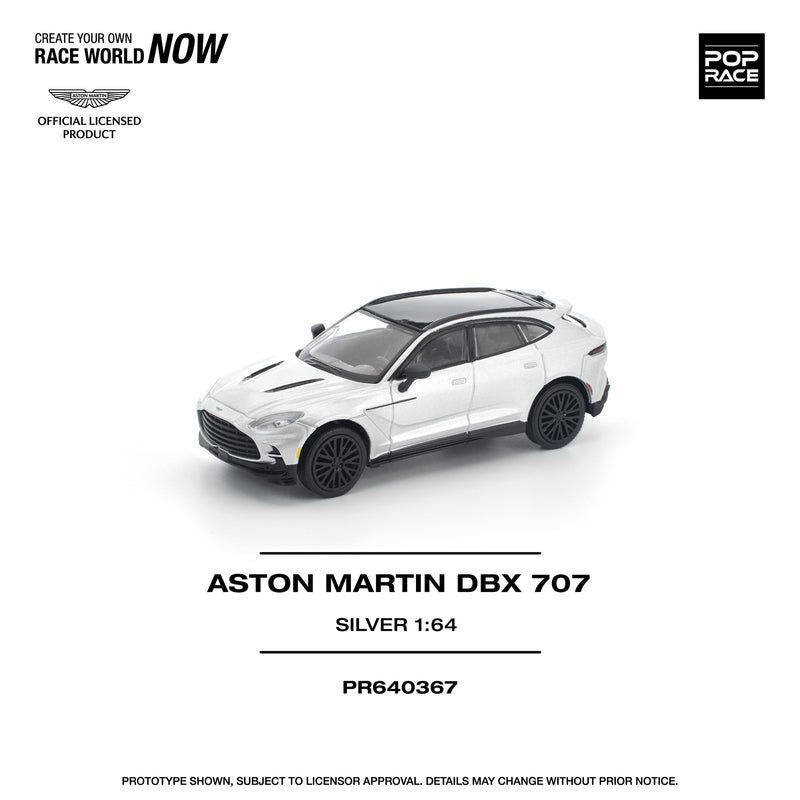 Load image into Gallery viewer, Pop Race - Aston Martin DBX 707 (Silver) 1/64 Scale Diecast Model Car (PR640367)
