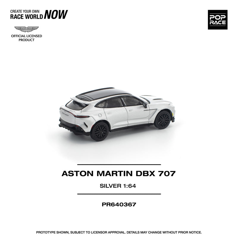 Load image into Gallery viewer, Pop Race - Aston Martin DBX 707 (Silver) 1/64 Scale Diecast Model Car (PR640367)
