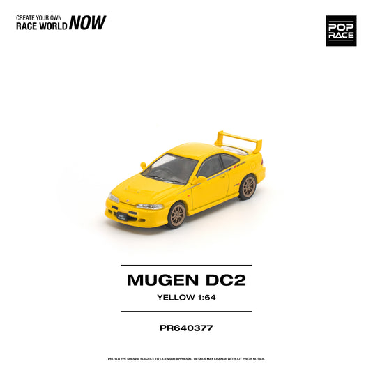 Pop Race - Mugen DC2 (Yellow) 1/64 Scale Diecast Model Car (PR640377)