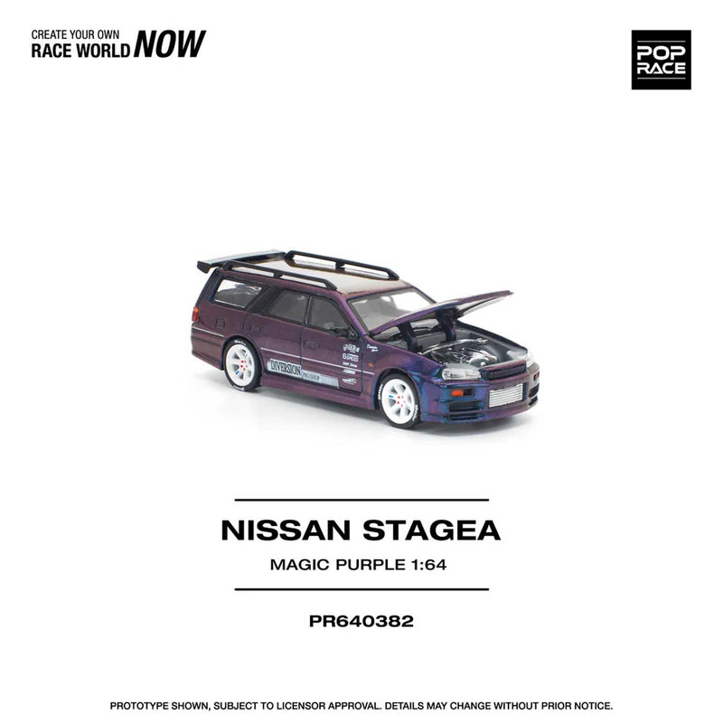 Load image into Gallery viewer, Pop Race - Nissan Stagea (Magic Purple) 1/64 Scale Diecast Model Car
