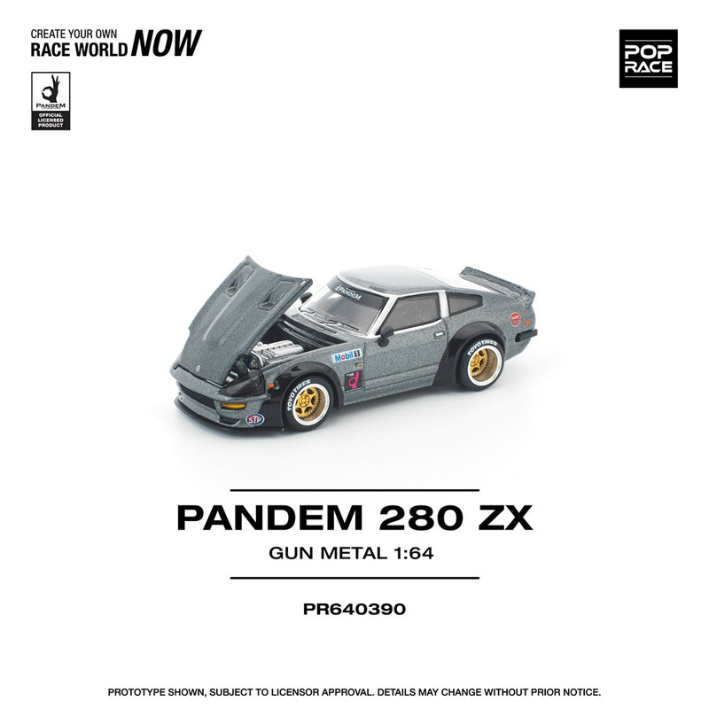 Load image into Gallery viewer, Pop Race - Pandem 280ZX (Gun Metal) 1/64 Scale Diecast Model Car
