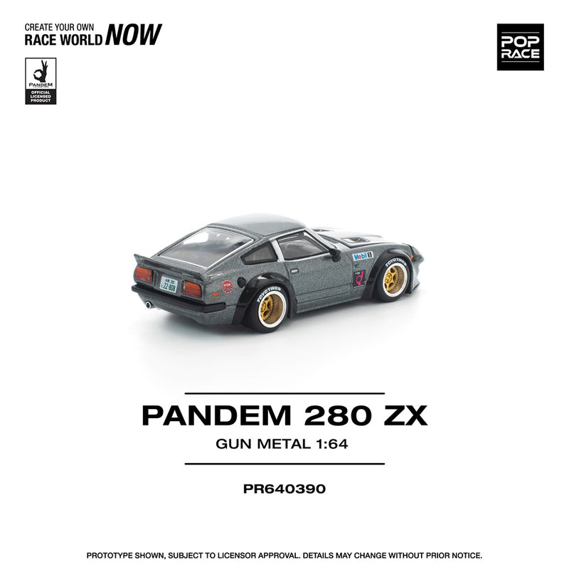 Load image into Gallery viewer, Pop Race - Pandem 280ZX (Gun Metal) 1/64 Scale Diecast Model Car
