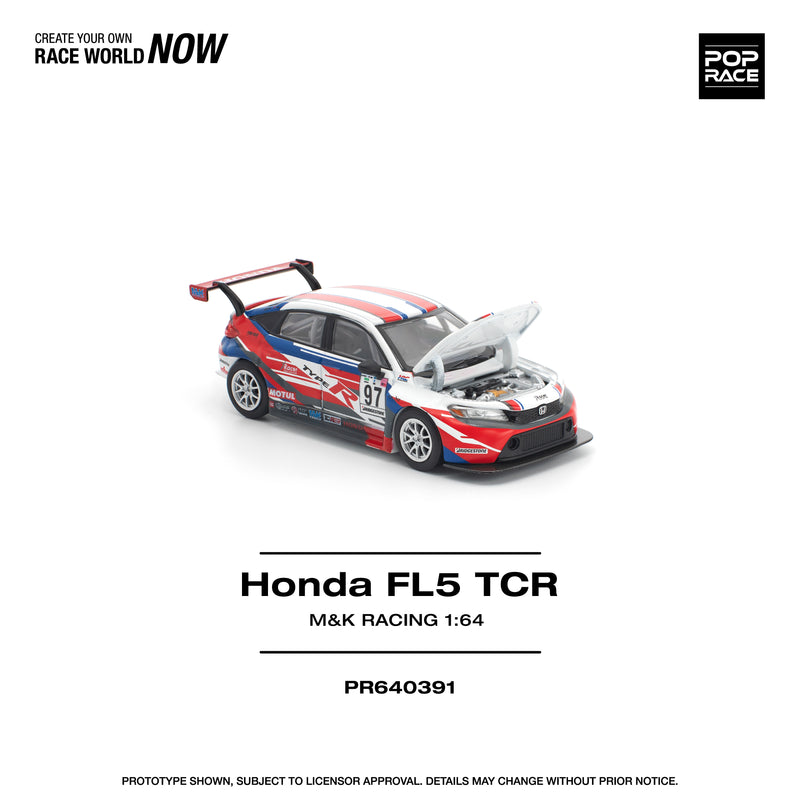 Load image into Gallery viewer, Pop Race - Honda Civic Type-R (FL5) TCR (M&amp;K Racing) 1/64 Scale Diecast Model Car
