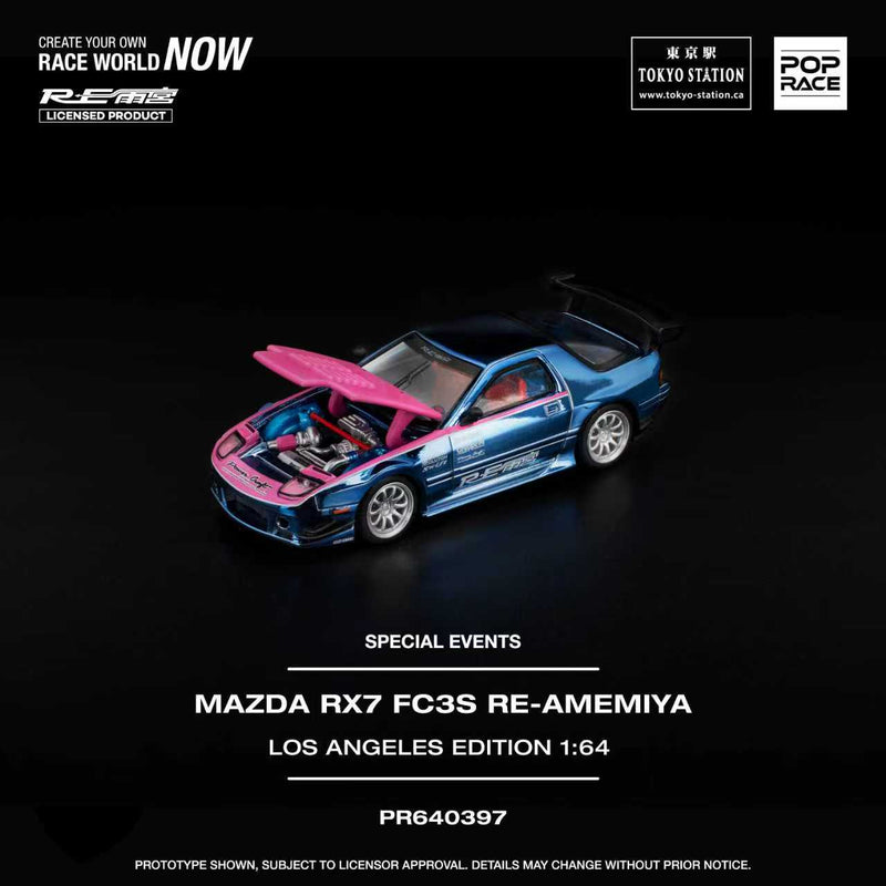 Load image into Gallery viewer, Pop Race - Mazda RX7 FC3S Re-Amemiya (Los Angeles Edition) 1/64 Scale Diecast Model Car (PR640397)
