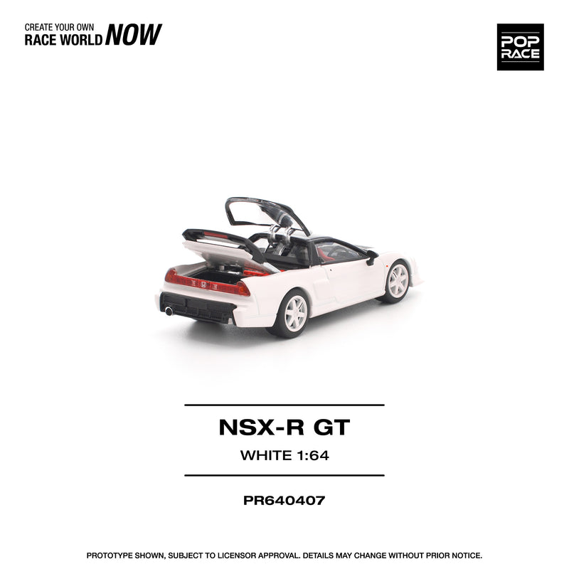 Load image into Gallery viewer, Pop Race - Honda NSX-R GT (White) 1/64 Scale Diecast Model Car (PR640407)

