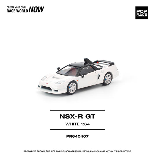 Pop Race - Honda NSX-R GT (White) 1/64 Scale Diecast Model Car (PR640407)