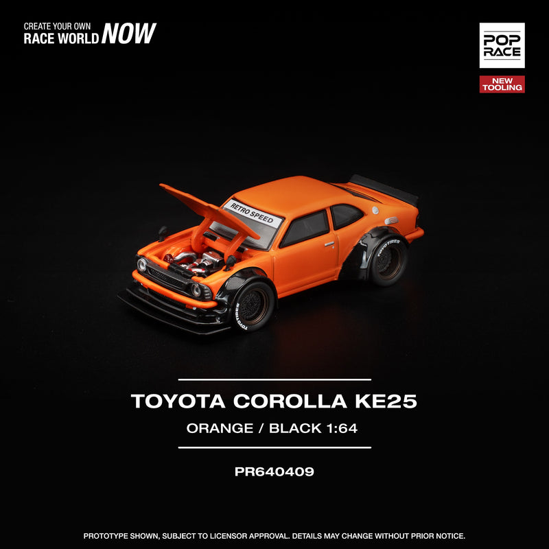 Load image into Gallery viewer, Pop Race - Toyota Corolla KE25 (Orange) 1/64 Scale Diecast Model Car
