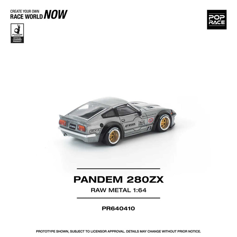 Load image into Gallery viewer, Pop Race - Pandem 280ZX (Raw Metal) 1/64 Scale Diecast Model Car (PR640410)
