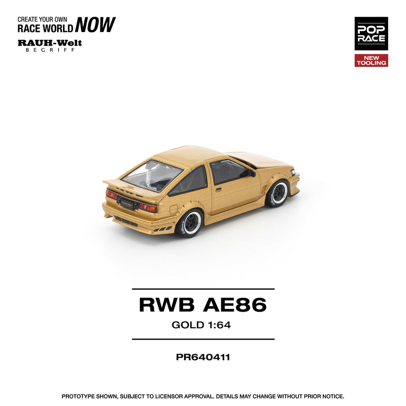 Load image into Gallery viewer, Pop Race - RWB AE86 (Gold) 1/64 Scale Diecast Model Car
