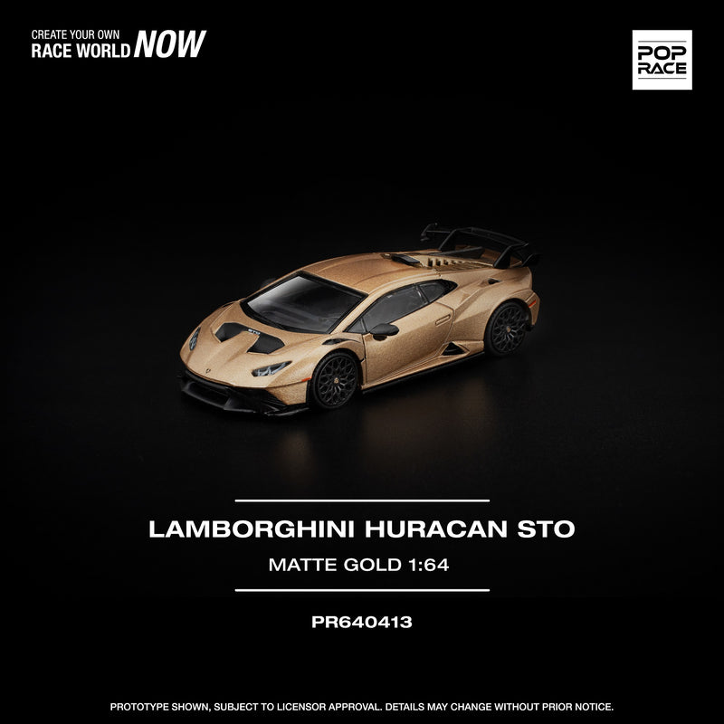 Load image into Gallery viewer, Pop Race - Lamborghini Huracan STO (Matte Gold) 1/64 Scale Diecast Model Car
