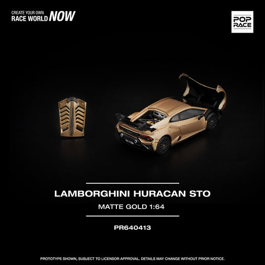 Pop Race - Lamborghini Huracan STO (Matte Gold) 1/64 Scale Diecast Model Car