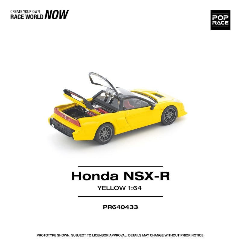 Load image into Gallery viewer, Pop Race - Honda NSX-R (Yellow) 1/64 Scale Diecast Model Car
