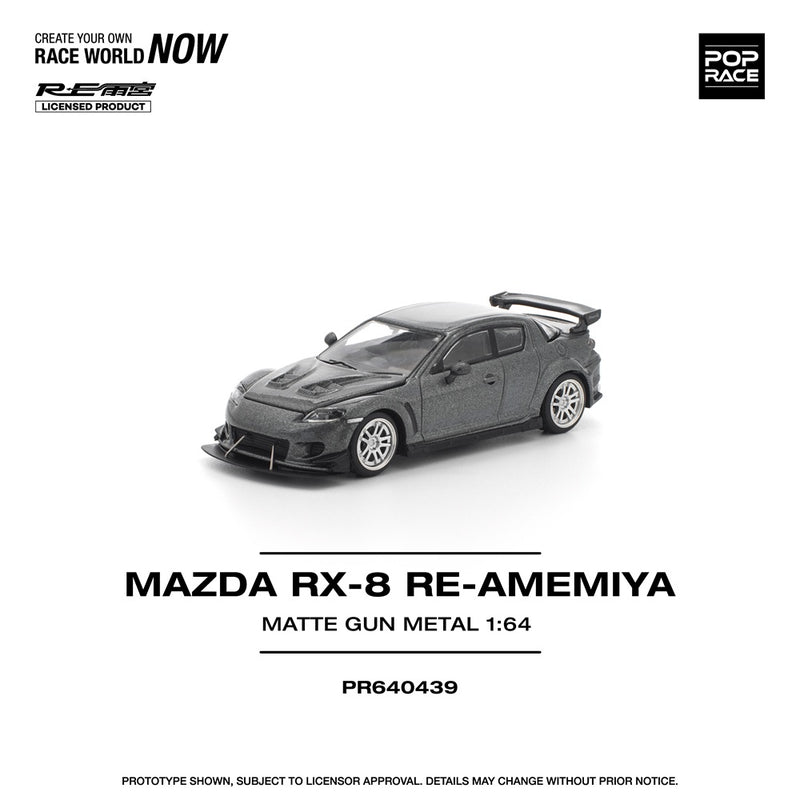 Load image into Gallery viewer, Pop Race - Mazda RX-8 Re-Amemya (Gun Metal) 1/64 Scale Diecast Model Car
