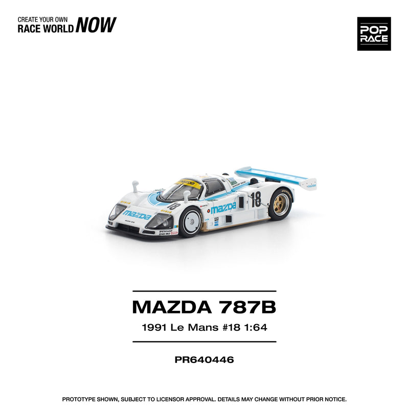 Load image into Gallery viewer, Pop Race - Mazda 787B (1991 Le Mans #18) 1/64 Scale Diecast Model Car (PR640446)
