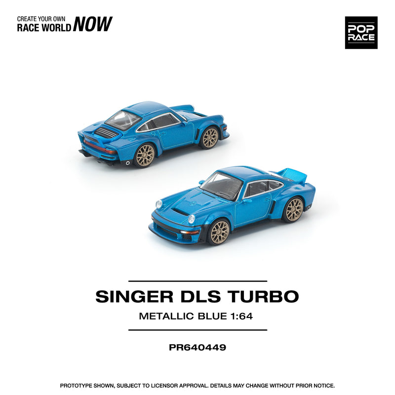 Load image into Gallery viewer, Pop Race - Singer DLS Turbo (Metallic Blue) 1/64 Scale Diecast Model Car
