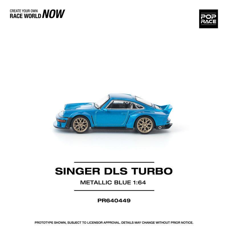 Load image into Gallery viewer, Pop Race - Singer DLS Turbo (Metallic Blue) 1/64 Scale Diecast Model Car
