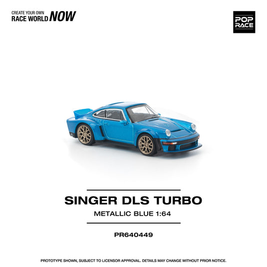 Pop Race - Singer DLS Turbo (Metallic Blue) 1/64 Scale Diecast Model Car