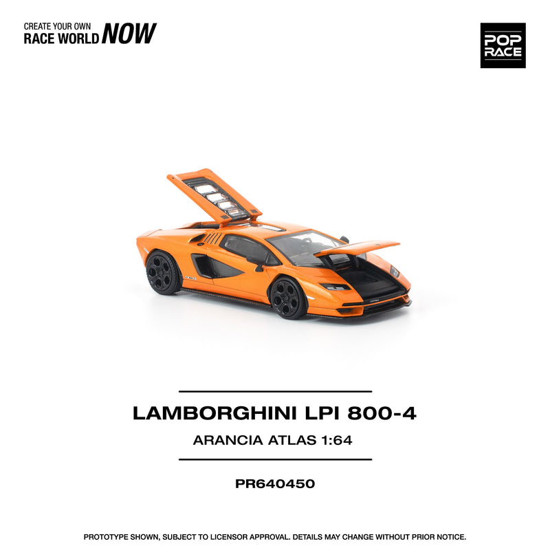 Load image into Gallery viewer, Pop Race - Lamborghini Countach LP1 800-4 (Arancia Atlas) 1/64 Scale Diecast Model Car
