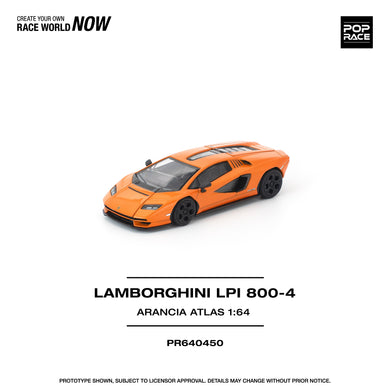 Pop Race - Lamborghini Countach LP1 800-4 (Arancia Atlas) 1/64 Scale Diecast Model Car