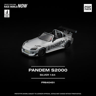 Pop Race - Pandem S2000 (Silver) 1/64 Scale Diecast Model Car