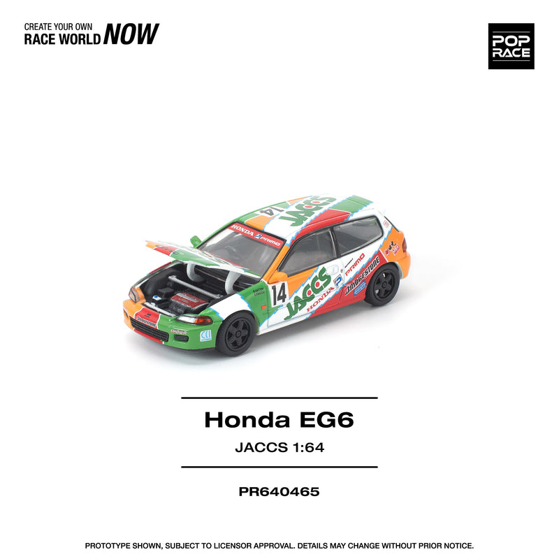 Load image into Gallery viewer, Pop Race - Honda Civic EG6 (JACCS) 1/64 Scale Diecast Model Car (PR640465)
