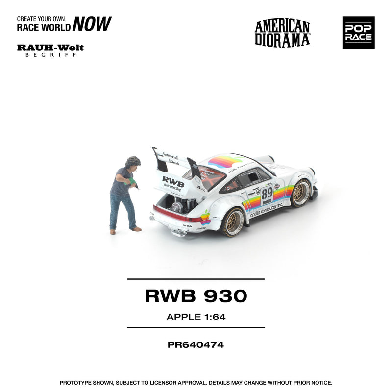 Load image into Gallery viewer, Pop Race - RWB 930 (Apple) 1/64 Scale Diecast Model Car (PR640474)
