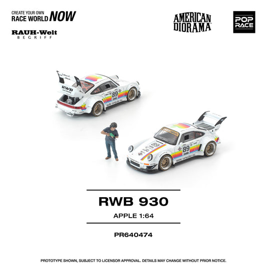 Pop Race - RWB 930 (Apple) 1/64 Scale Diecast Model Car (PR640474)
