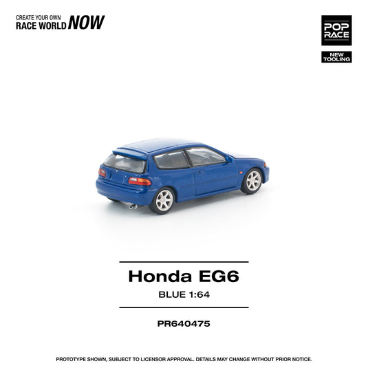 Pop Race - Honda Civic (EG6) (Captiva Blue) 1/64 Scale Diecast Model Car (PR640475)