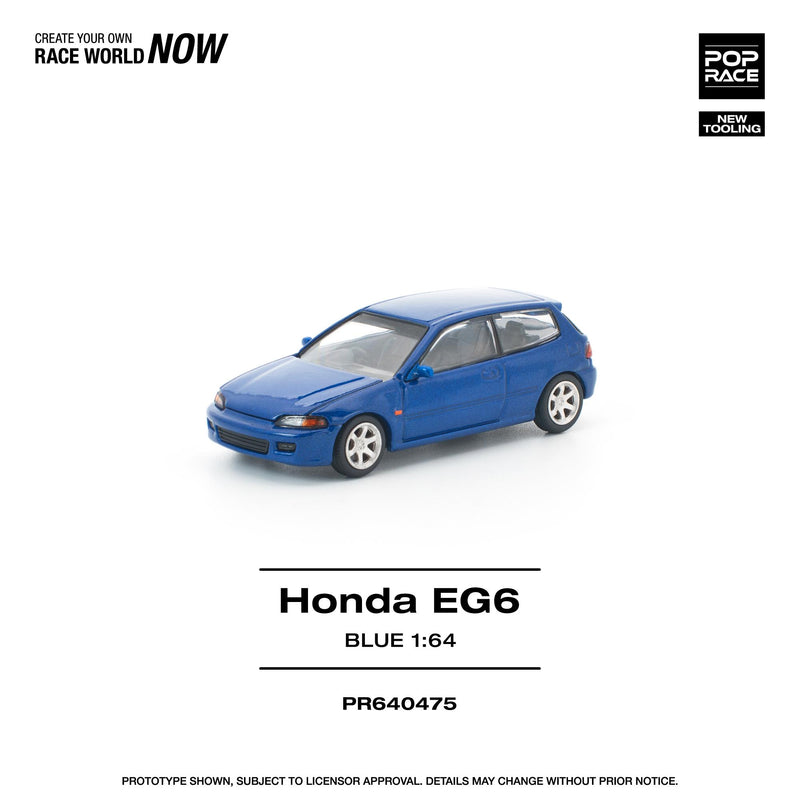 Load image into Gallery viewer, Pop Race - Honda Civic (EG6) (Captiva Blue) 1/64 Scale Diecast Model Car (PR640475)
