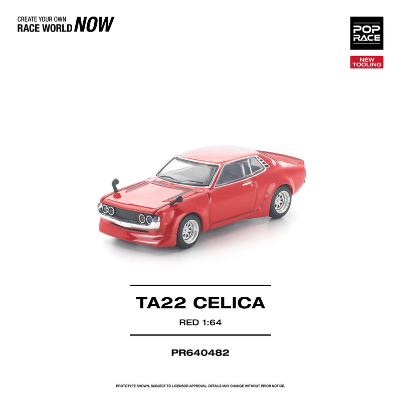 Load image into Gallery viewer, Pop Race - TA22 Celica (Red) 1/64 Scale Diecast Model Car (PR640482)
