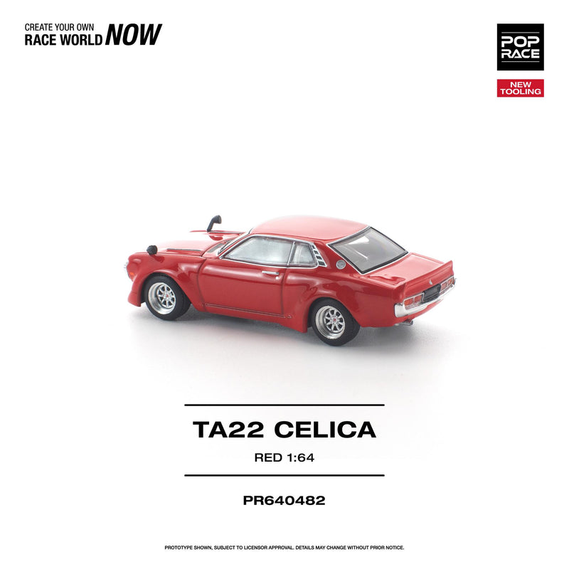 Load image into Gallery viewer, Pop Race - TA22 Celica (Red) 1/64 Scale Diecast Model Car (PR640482)
