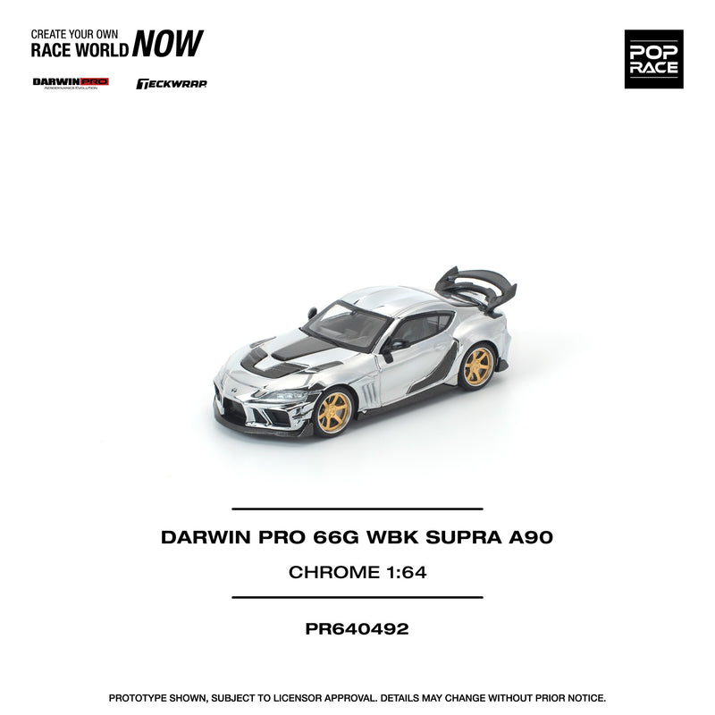 Load image into Gallery viewer, Pop Race - Darwin Pro 66G WBK Supra A90 (Silver Chrome) 1/64 Scale Diecast Model Car (PR640492)
