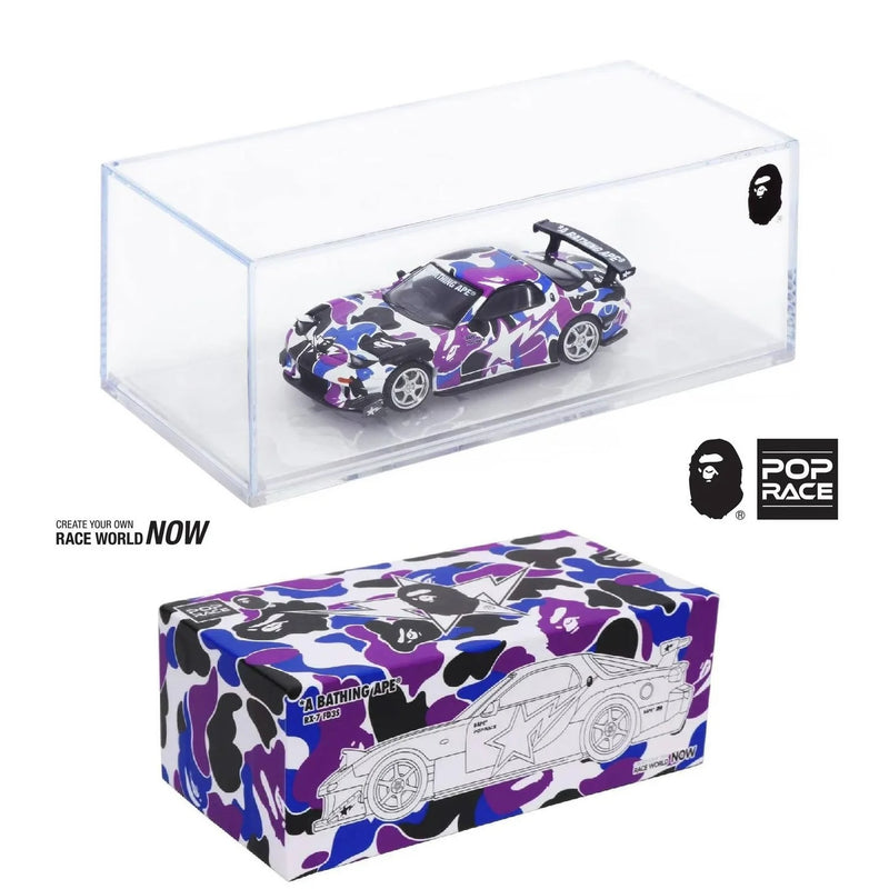Load image into Gallery viewer, Pop Race - Mazda Rx-7 FD3S Re-Amemiya BAPE STORE Hong Kong 20th Anniversary Special Edition 1/64 Scale Diecast Model Car (PR640493)
