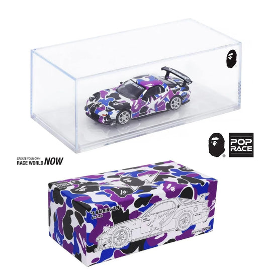 Pop Race - Mazda Rx-7 FD3S Re-Amemiya BAPE STORE Hong Kong 20th Anniversary Special Edition 1/64 Scale Diecast Model Car (PR640493)